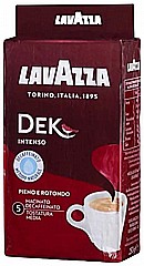 250 גרם קפה טחון נטול קפאין lavazza Dek Intenso 250 גרם קפה טחון נטול קפאין lavazza Dek Intenso