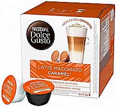 16 קפסולות מקורי דולצה גוסטו Dolce Gusto Nescafe Caramel Latte Macchiato 16 קפסולות מקורי דולצה גוסטו Dolce Gusto Nescafe Caramel Latte Macchiato