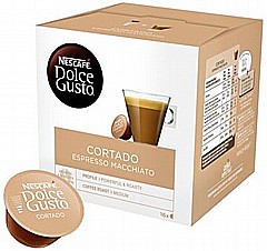 16 קפסולות מקורי דולצה גוסטו Dolce Gusto Nescafe Cortado חוזק 8 16 קפסולות מקורי דולצה גוסטו Dolce Gusto Nescafe Cortado חוזק 8