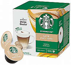 12 קפסולות מקורי דולצה גוסטו Dolce Gusto Starbucks Latte Macchiato 12 קפסולות מקורי דולצה גוסטו Dolce Gusto Starbucks Latte Macchiato