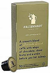 10 קפסולות אלומניום תואם נספרסו HAUSBRANDT Decaffeinato עוצמה 5 10 קפסולות אלומניום תואם נספרסו HAUSBRANDT Decaffeinato עוצמה 5