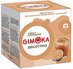 16 קפסולות איטלקיות תואמות דולצה גוסטו gimoka Biscottino Cappuccino Dolce Gusto 16 קפסולות איטלקיות תואמות דולצה גוסטו gimoka Biscottino Cappuccino Dolce Gusto
