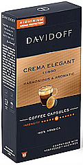 10 אלומיניום תואמות נספרסו DAVIDOFF Crema Elegant 100% arabica חוזק 6/12 10 אלומיניום תואמות נספרסו DAVIDOFF Crema Elegant 100% arabica חוזק 6/12