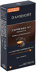 10 אלומיניום תואמות נספרסו DAVIDOFF ESPRESSO 57 100% arabica חוזק 11/12 10 אלומיניום תואמות נספרסו DAVIDOFF ESPRESSO 57 100% arabica חוזק 11/12