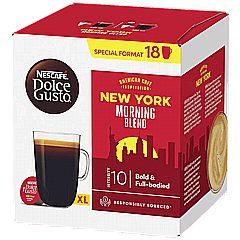 18 קפסולות מקורי דולצה גוסטו Dolce Gusto Nescafe New York Morning Blend Grande חוזק 10 18 קפסולות מקורי דולצה גוסטו Dolce Gusto Nescafe New York Morning Blend Grande חוזק 10