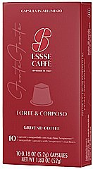 10 קפסולות אלומיניום ESSSE CAFFE FORTE CORPOSO חוזק 9 10 קפסולות אלומיניום ESSSE CAFFE FORTE CORPOSO חוזק 9