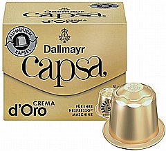 10 קפסולות אלומיניום תואמות נספרסו Dallmayr Capsa Crema d'Oro חוזק 5 10 קפסולות אלומיניום תואמות נספרסו Dallmayr Capsa Crema d'Oro חוזק 5