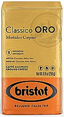 250 גרם קפה טחון Bristot Classico Oro רמת חוזק 9/10 250 גרם קפה טחון Bristot Classico Oro רמת חוזק 9/10