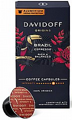 10 קפסולות אספרסו תואמות נספרסו אלומניום Davidoff Origins Brazil חוזק 8/12 10 קפסולות אספרסו תואמות נספרסו אלומניום Davidoff Origins Brazil חוזק 8/12