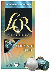 10 קפסולות אלומניום תואם נספרסו לורL'OR Espresso Coconut Iced 10 קפסולות אלומניום תואם נספרסו לורL'OR Espresso Coconut Iced