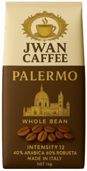 1 ק"ג פולי קפה Jwan Caffee Palermo 40% arabica חוזק 12 1 ק"ג פולי קפה Jwan Caffee Palermo 40% arabica חוזק 12