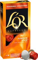 10 קפסולות אלומניום תואם נספרסו לור L'OR Espresso PUMPKIN SPICE פמפקין ספייס 10 קפסולות אלומניום תואם נספרסו לור L'OR Espresso PUMPKIN SPICE פמפקין ספייס