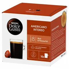 16 קפסולות דולצה גוסטו מקורי Nescafe Dolce Gusto Americano Intenso חוזק 8 16 קפסולות דולצה גוסטו מקורי Nescafe Dolce Gusto Americano Intenso חוזק 8