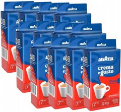 12 חבילות של 250 גרם קפה טחון lavazza crema e gusto 12 חבילות של 250 גרם קפה טחון lavazza crema e gusto