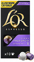 10 קפסולות אלומניום תואם נספרסו לור L'OR PROFONDO עוצמה 8 10 קפסולות אלומניום תואם נספרסו לור L'OR PROFONDO עוצמה 8