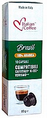 10 קפסולות תואמת קפיטלי תוצרת איטליה Italian Coffee Brasil 100% Arabica 10 קפסולות תואמת קפיטלי תוצרת איטליה Italian Coffee Brasil 100% Arabica