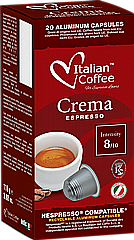 20 קפסולות אלומיניום ITALIAN COFFEE ESPRESSO CREMOSO עוצמה 8 20 קפסולות אלומיניום ITALIAN COFFEE ESPRESSO CREMOSO עוצמה 8